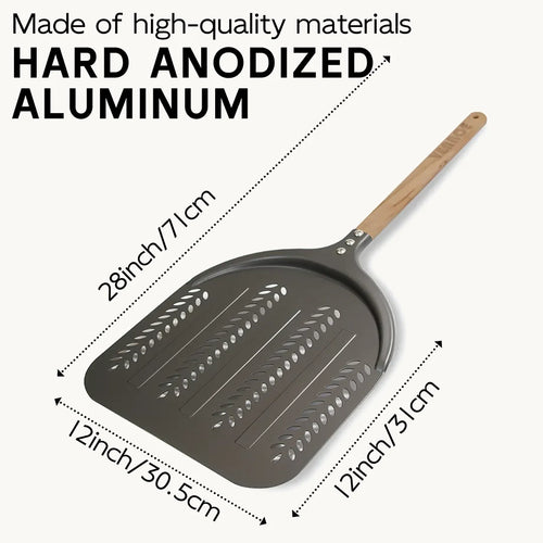 Vennoe 12" Pizza Peel with Wooden Handle