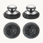 2 Pcs & 2 Replacements Stainless Steel Scouring Pad